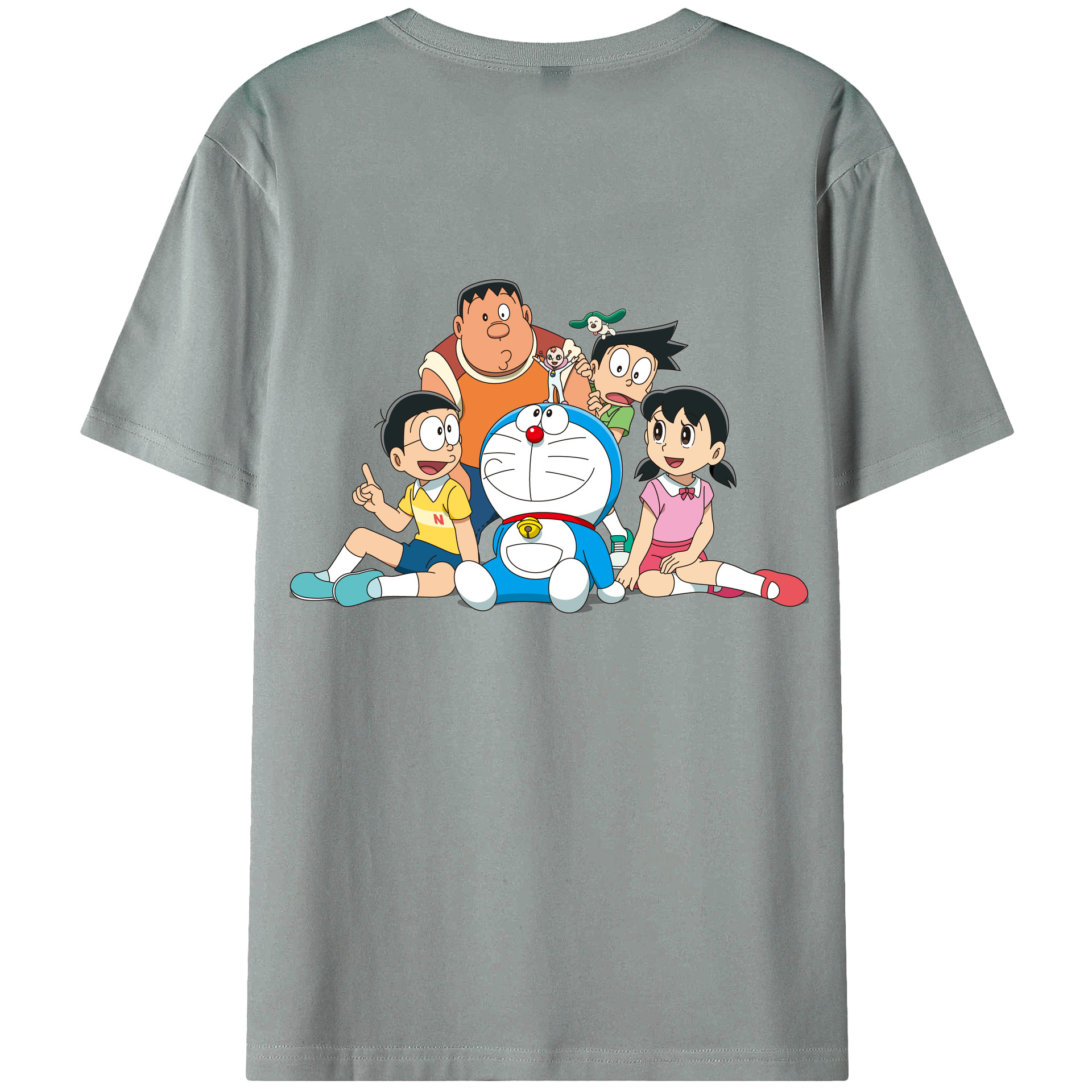（画像用） ドラえもん Doraemon 綿100％ メンズ半袖Tシャツ（バックプリント） 通気性